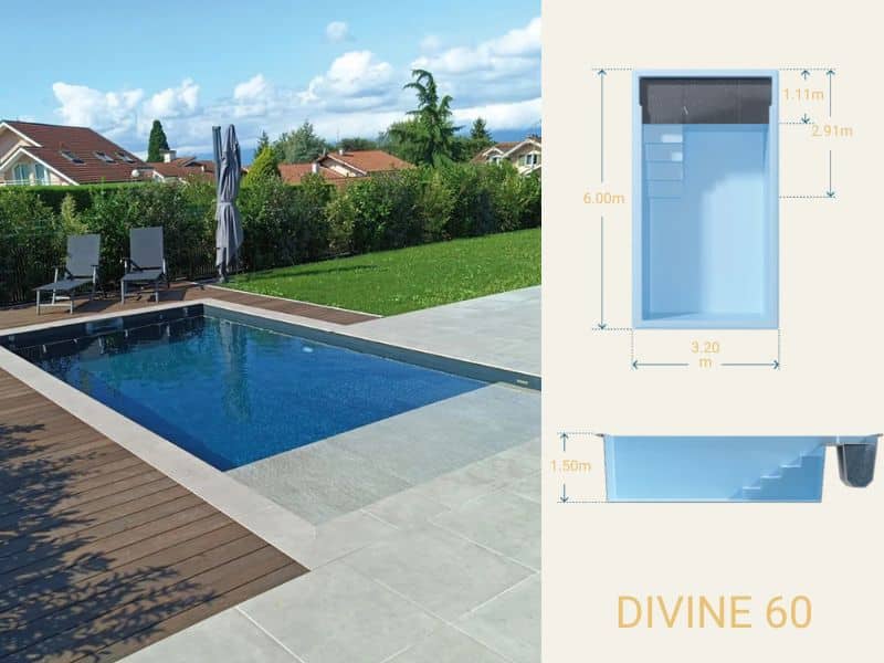Piscine coque Divine 60 chez Beautemps Piscines, pisciniste Nantes Accueil | Beautemps Piscines